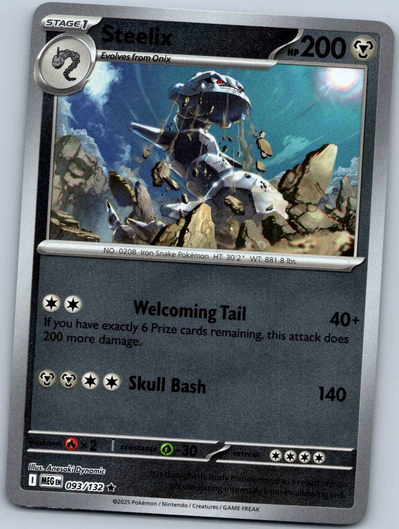 Steelix 093/132 Rare Mega Evolution Pokemon Near Mint