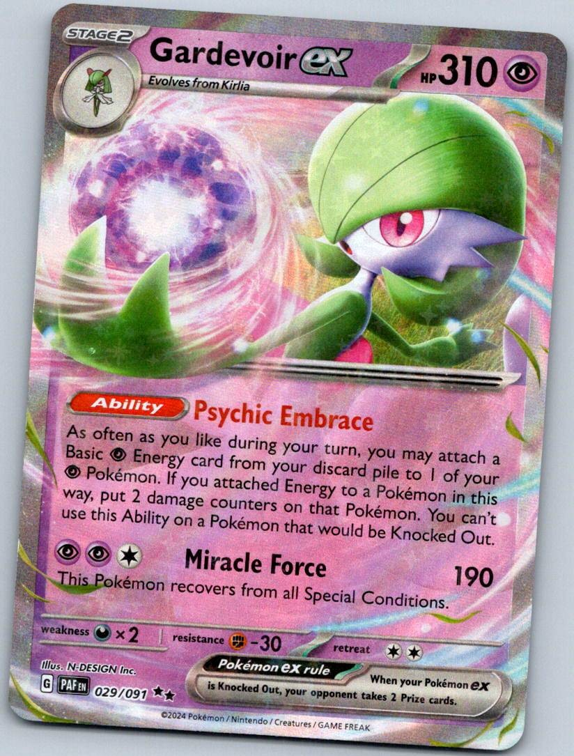 Gardevoir ex 029/091 Double Rare Paldean Fates Pokemon Near Mint