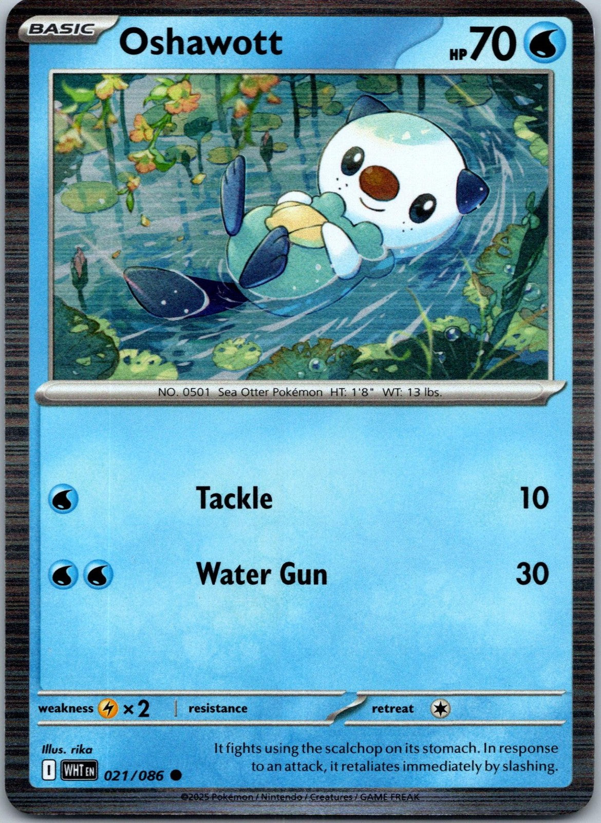 Oshawott 021/086 Common White Flare Pokemon Near Mint