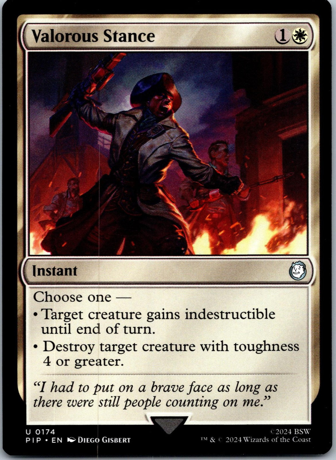 Valorous Stance 174 Uncommon Universes Beyond: Fallout Magic: The Gathering NM