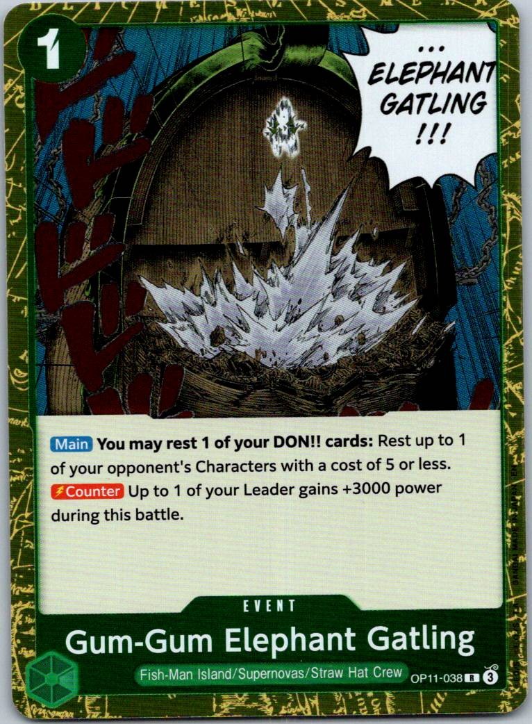Gum-Gum Elephant Gatling OP11-038 Rare A Fist of Divine Speed One Piece NM