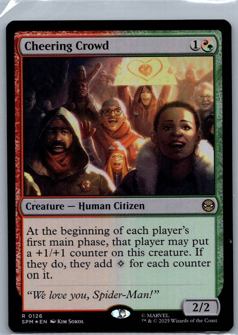 Cheering Crowd 126 Rare Marvel's Spider-Man Magic: The Gathering Near Mint