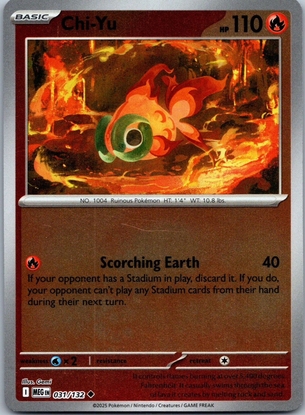 Chi-Yu 031/132 Uncommon Mega Evolution Pokemon Near Mint