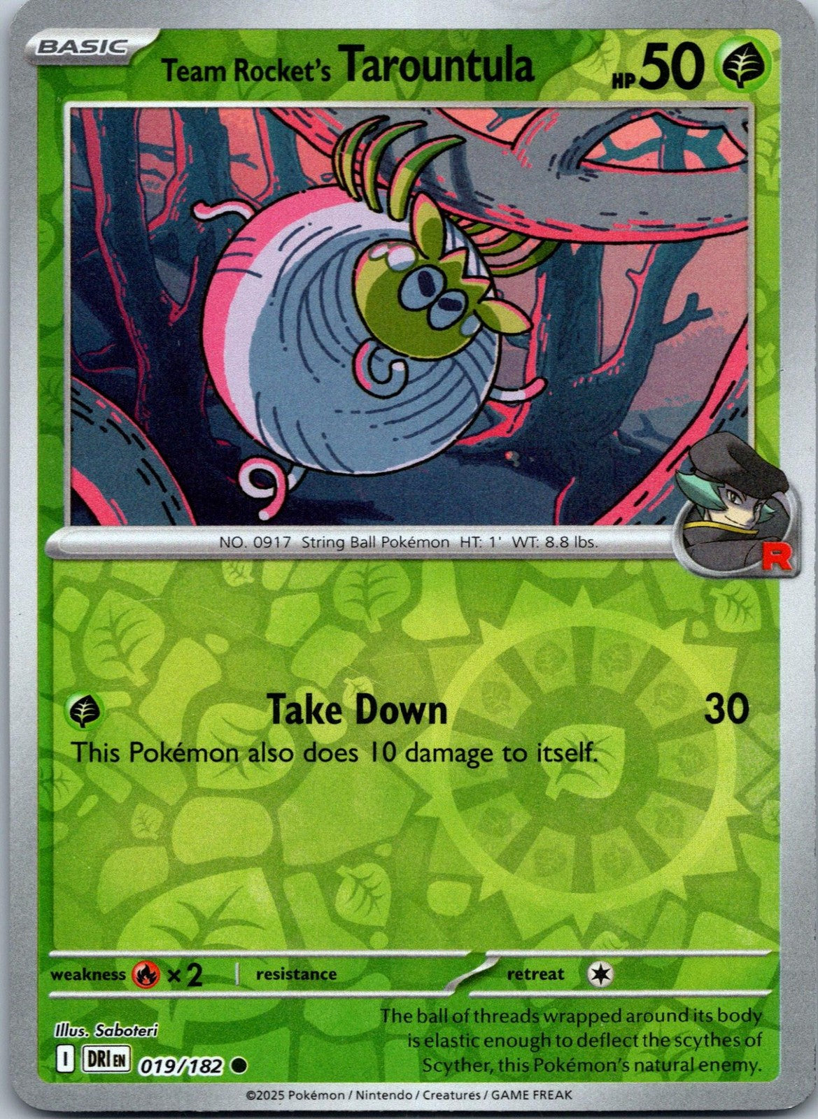 Team Rocket's Tarountula 019/182 Common Destined Rivals Pokemon Near Mint