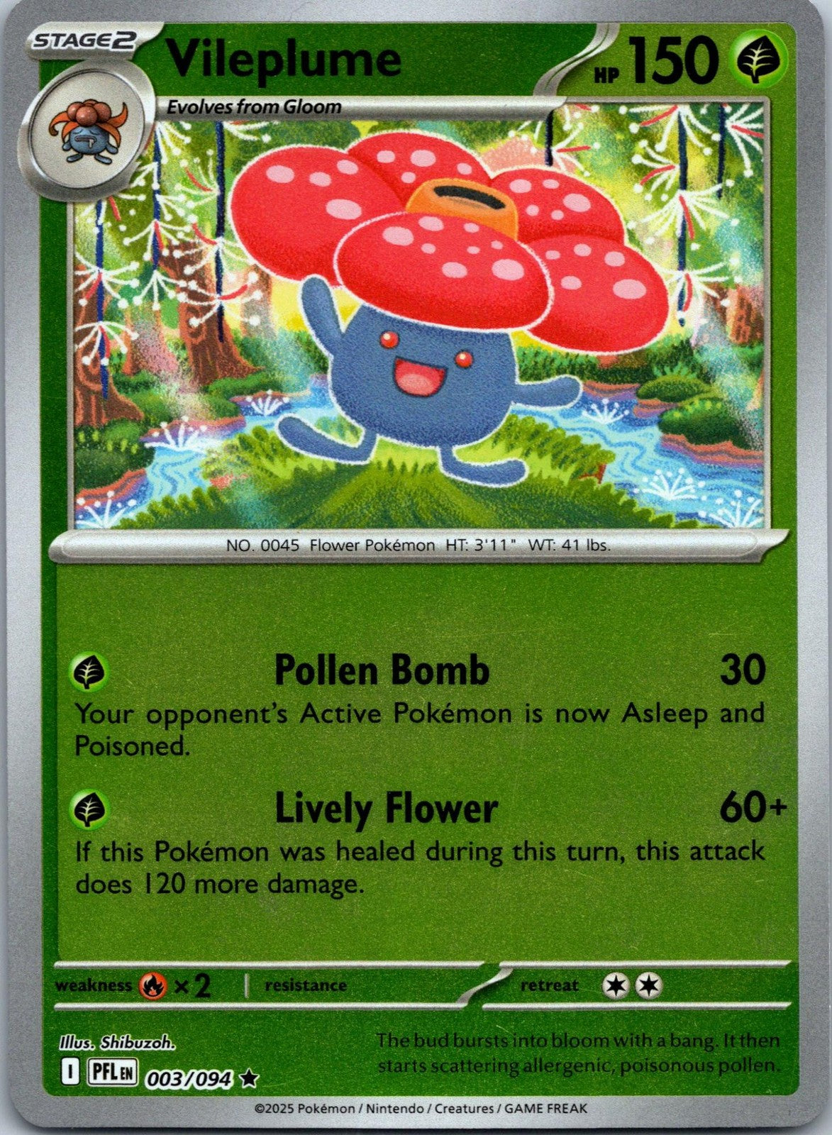 Vileplume 003/094 Rare Phantasmal Flames Pokemon Near Mint