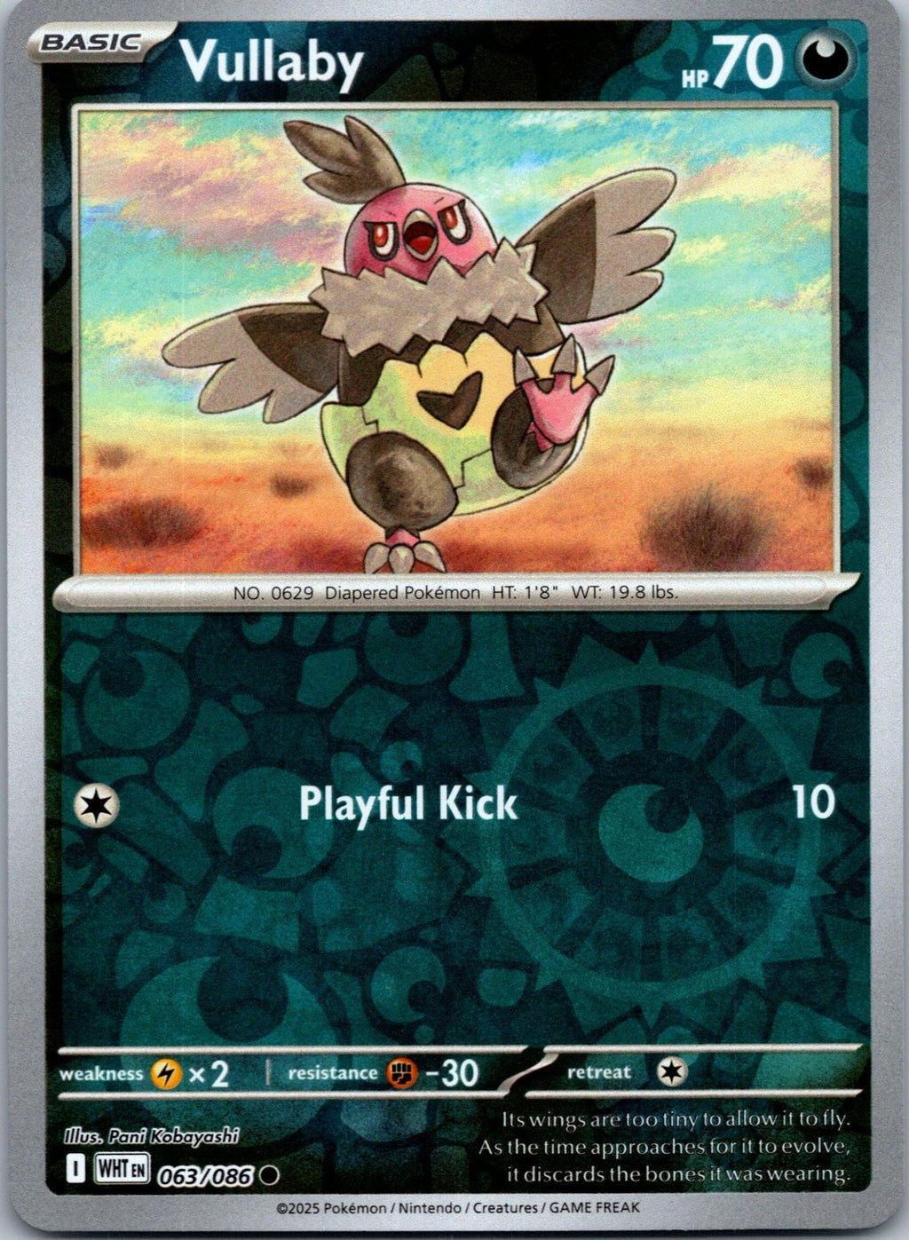 Vullaby 063/086 Common White Flare Pokemon Near Mint