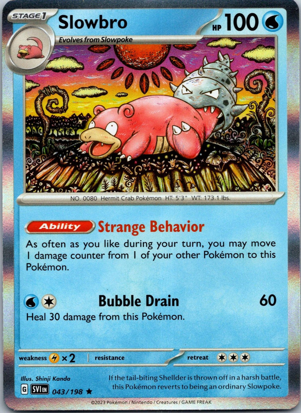 Slowbro 043/198 Rare Scarlet & Violet Pokemon Near Mint