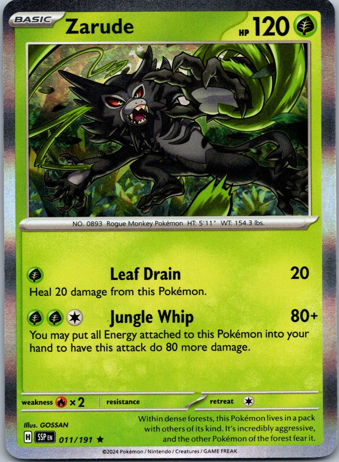 Zarude 011/191 Rare Surging Sparks Pokemon Near Mint