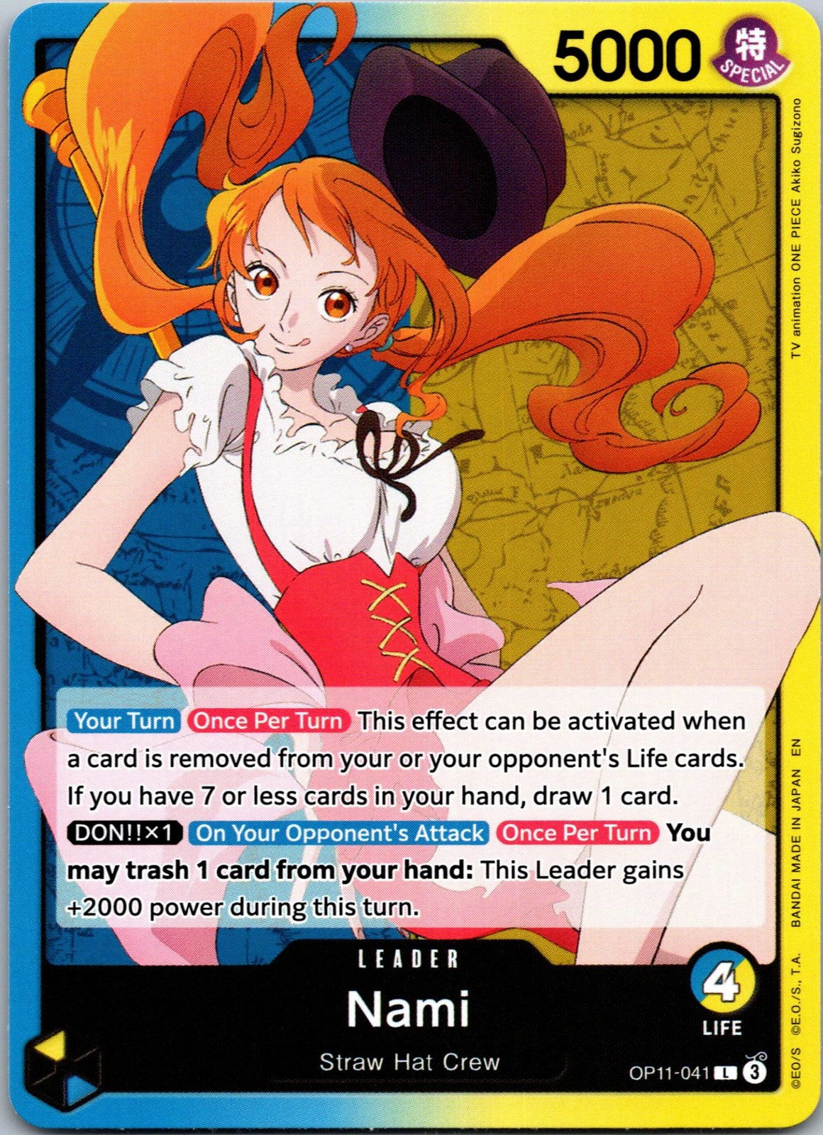Nami (041) OP11-041 Leader A Fist of Divine Speed One Piece Near Mint