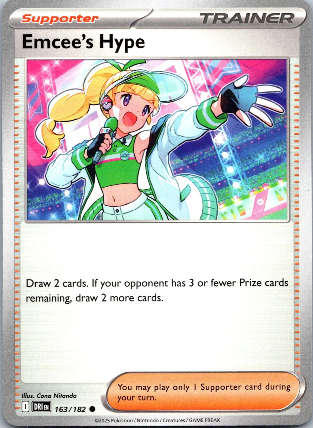 Emcee's Hype 163/182 Common Destined Rivals Pokemon Near Mint