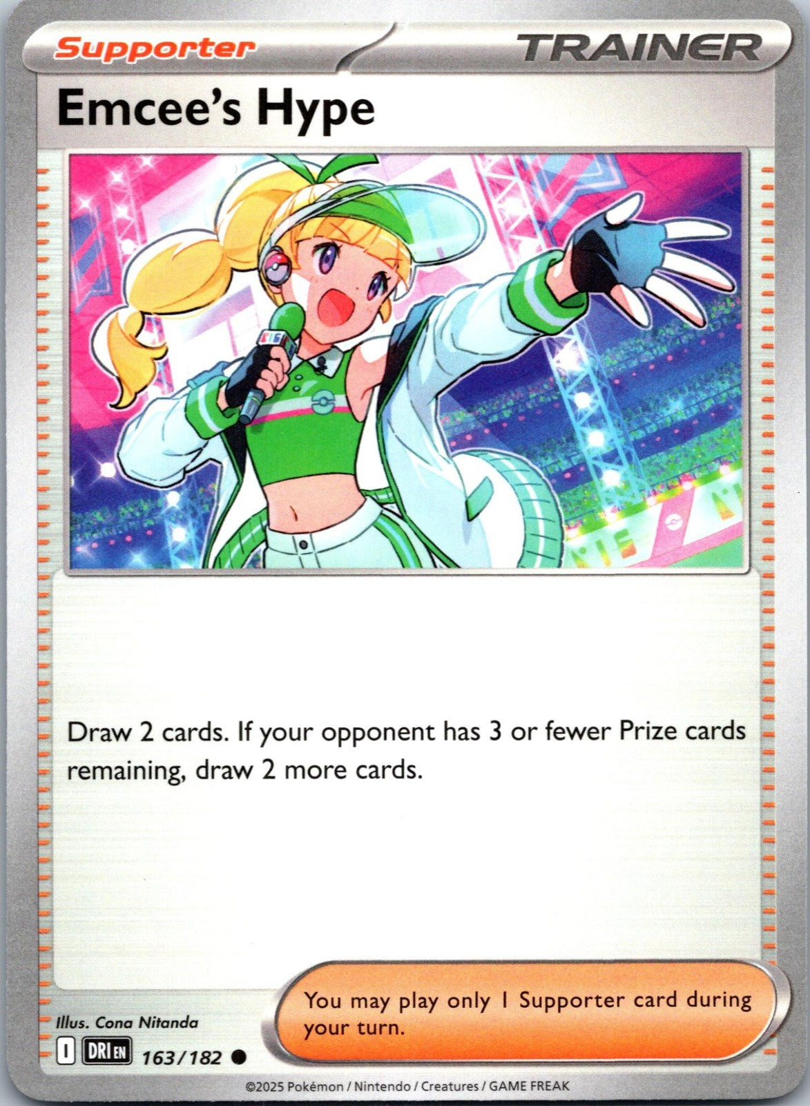 Emcee's Hype 163/182 Common Destined Rivals Pokemon Near Mint