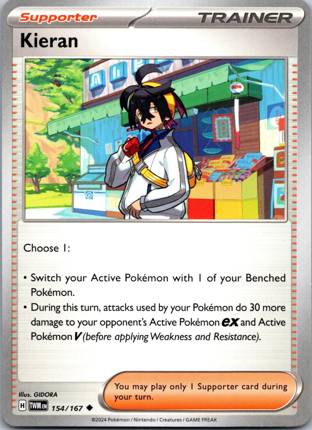 Kieran 154/167 Uncommon Twilight Masquerade Pokemon Near Mint