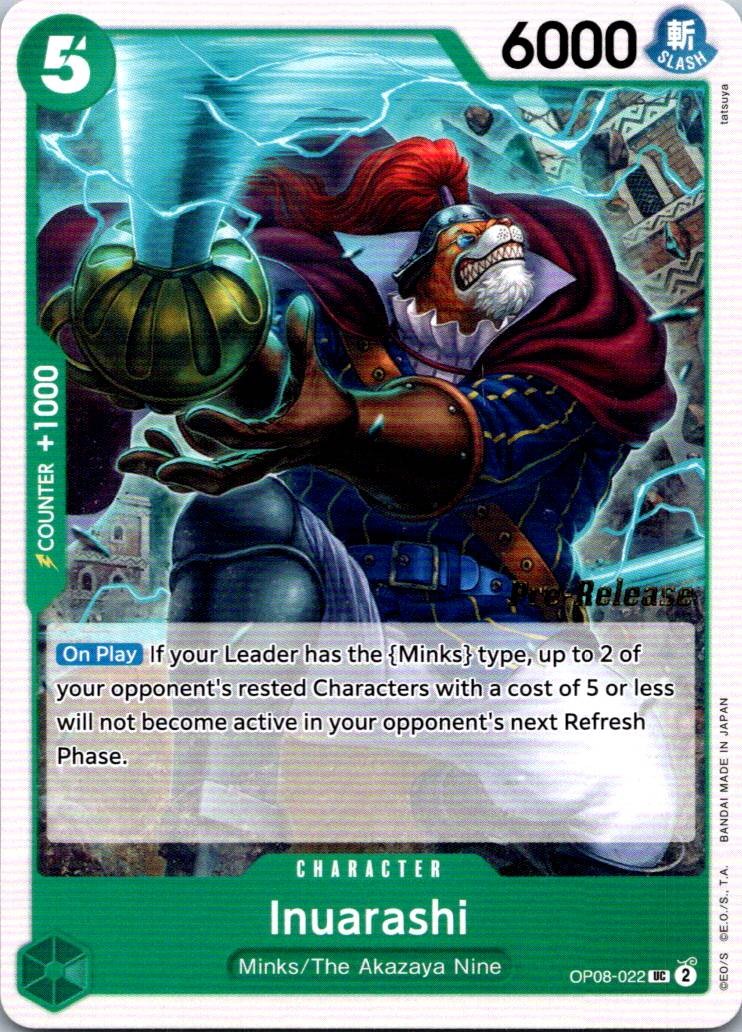Inuarashi OP08-022 Uncommon Two Legends One Piece Near Mint