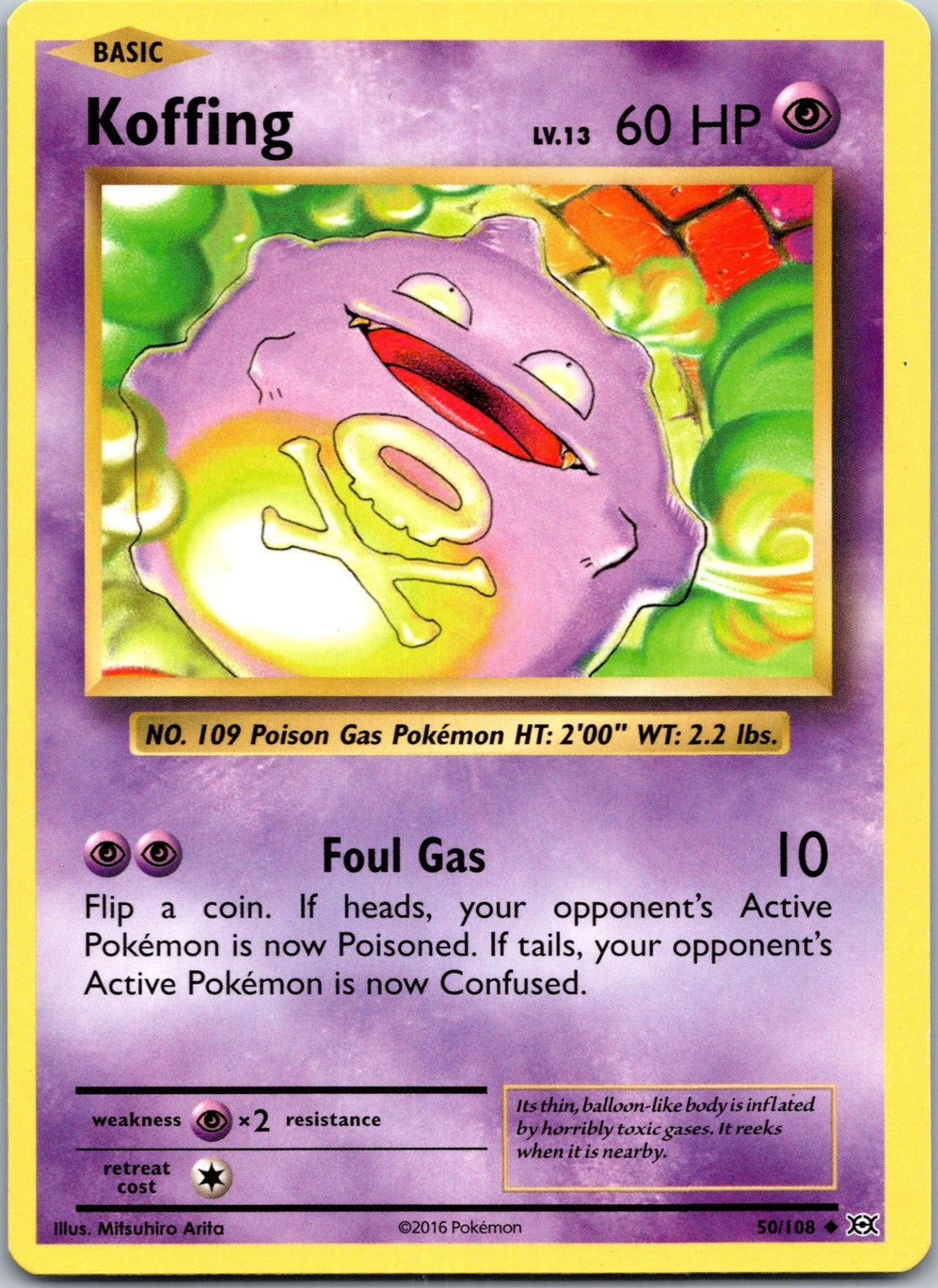 Koffing 50/108 Uncommon Evolutions Pokemon Near Mint
