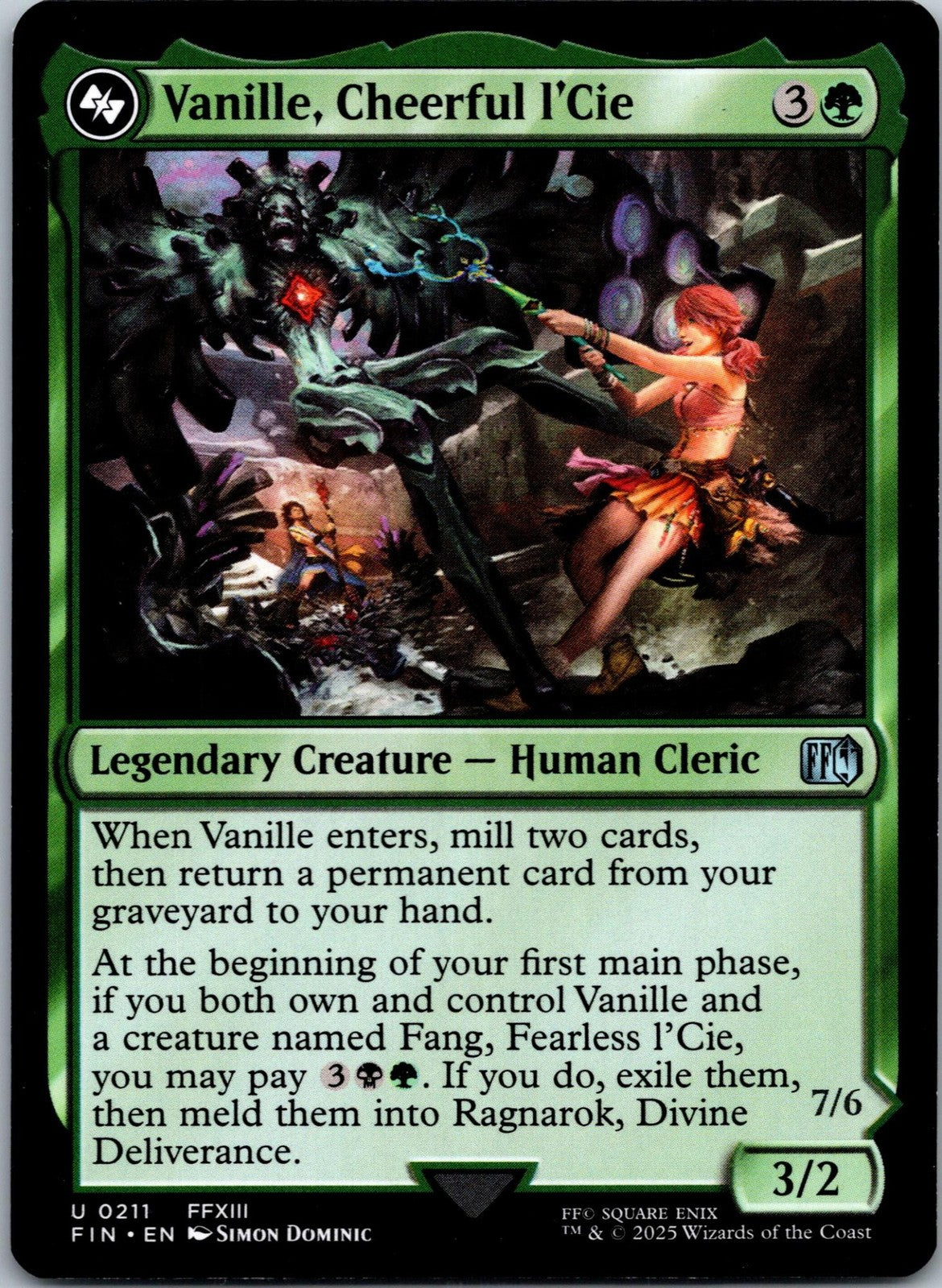 Vanille, Cheerful l'Cie 211 Uncommon Final Fantasy Magic: The Gathering NM