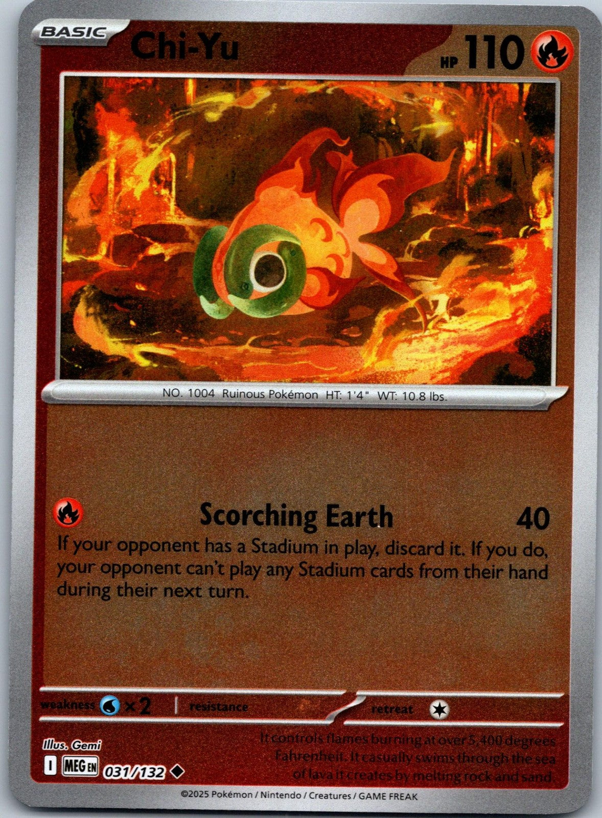 Chi-Yu 031/132 Uncommon Mega Evolution Pokemon Near Mint