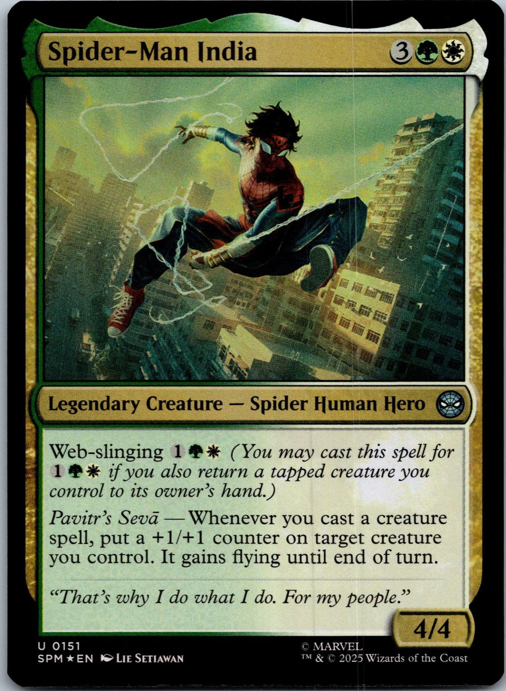 Spider-Man India 151 Uncommon Marvel's Spider-Man Magic: The Gathering NM | HOKO