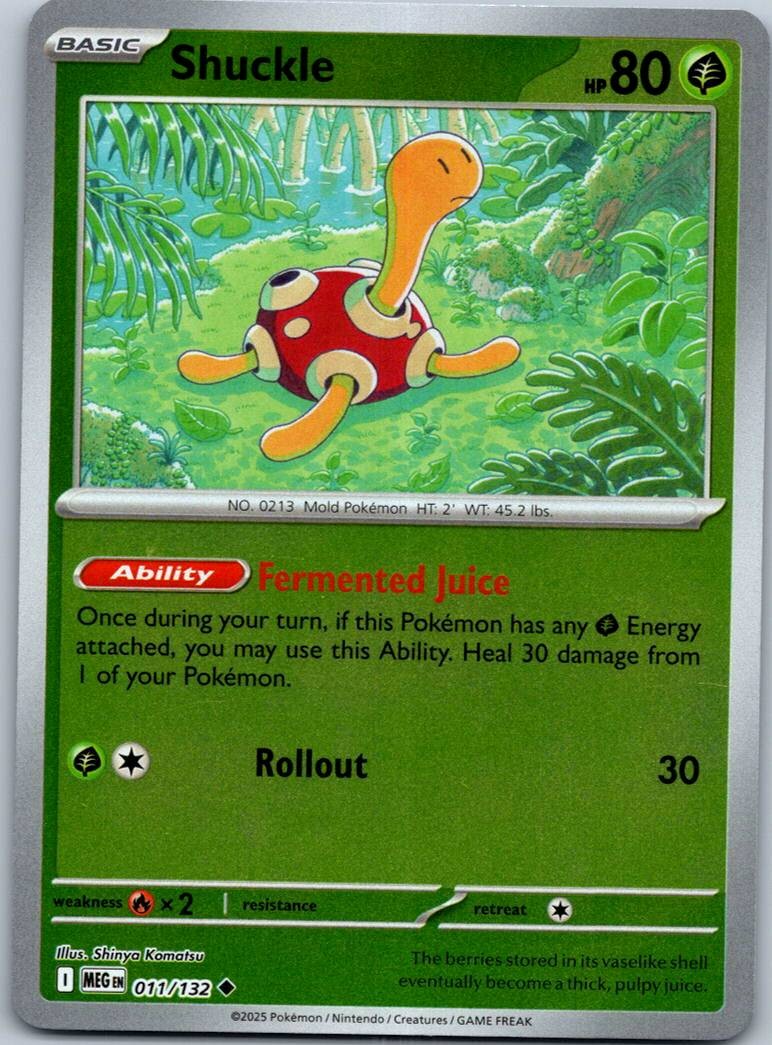Shuckle 011/132 Uncommon Mega Evolution Pokemon Reverse Holo Near Mint