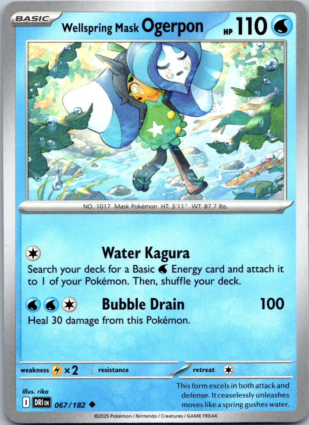 Wellspring Mask Ogerpon 067/182 Uncommon Destined Rivals Pokemon Near Mint