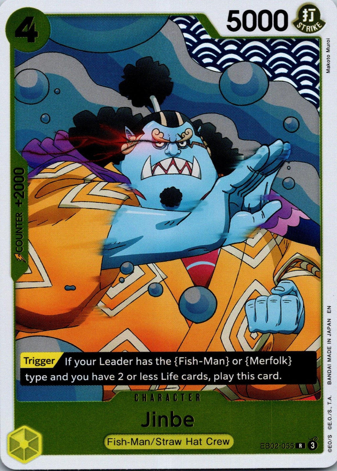 Jinbe EB02-055 Rare Extra Booster: Anime 25th Collection One Piece Near Mint