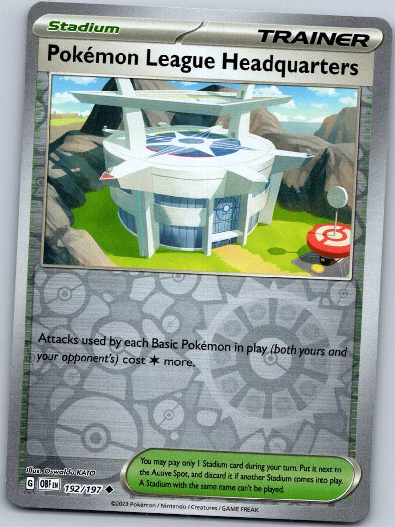Pokemon League Headquarters 192/197 Reverse Obsidian Flames Pokemon Near Mint