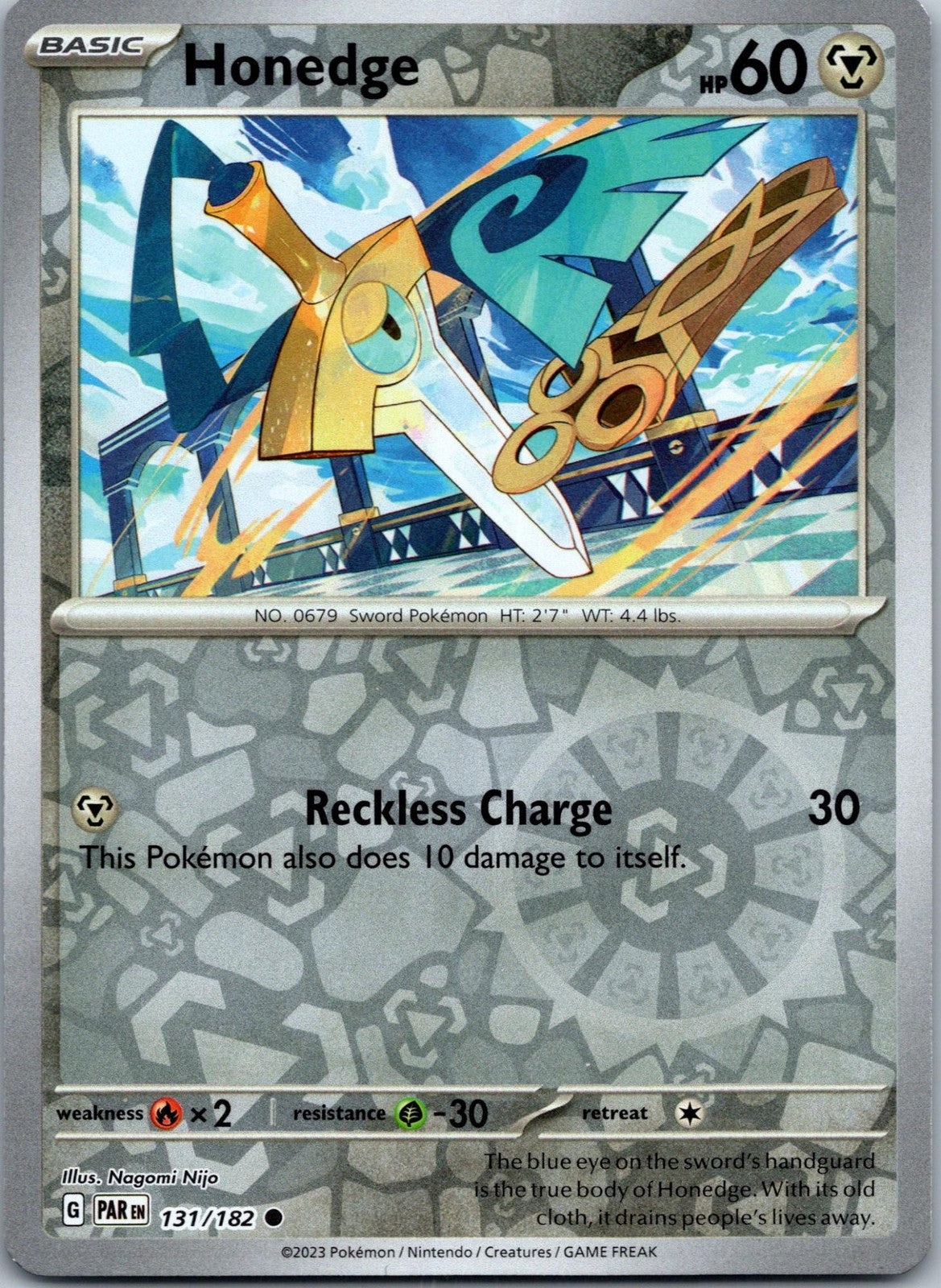 Honedge 131/182 Common Paradox Rift Pokemon Near Mint