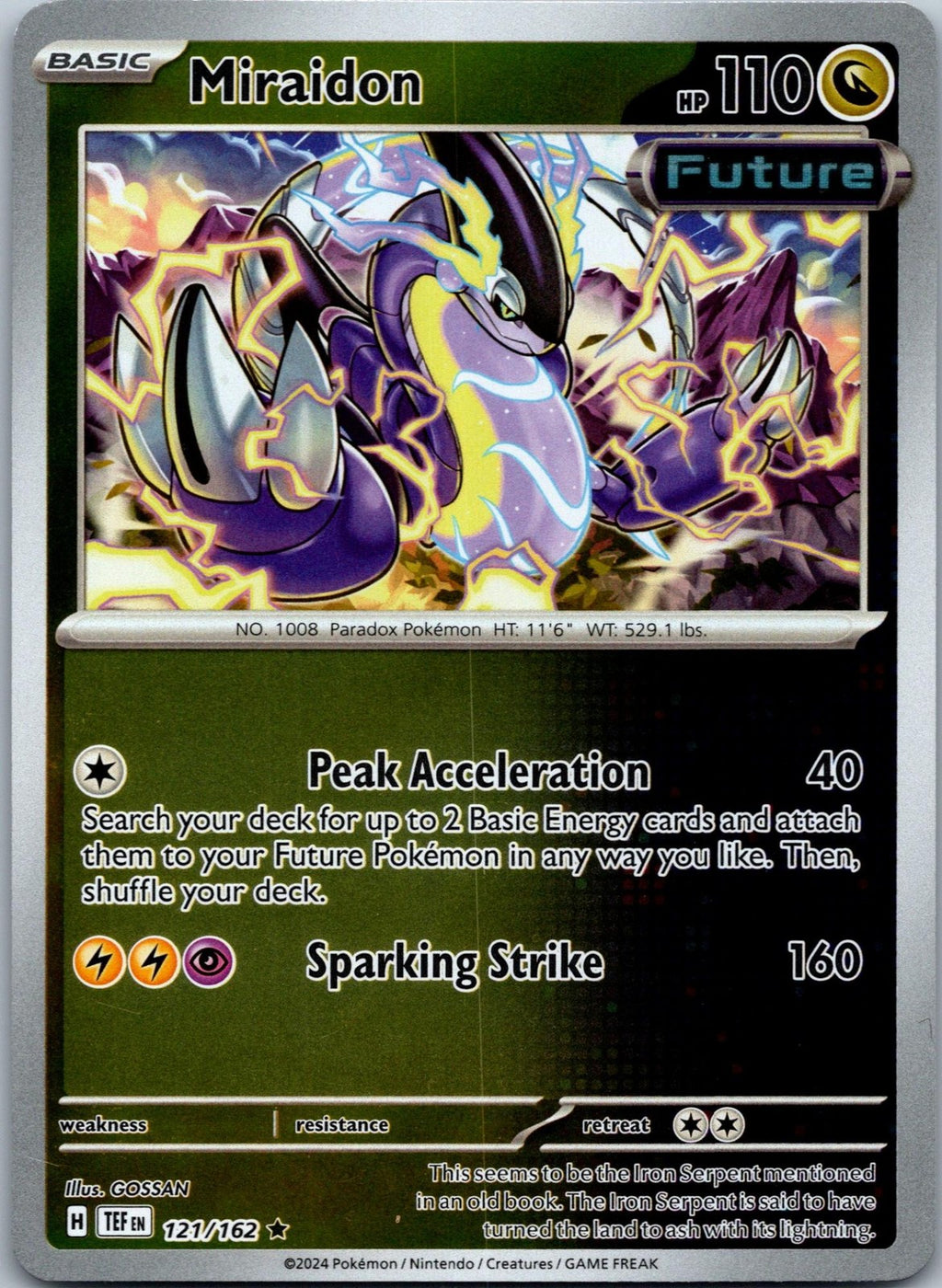 Miraidon 121/162 Rare Temporal Forces Pokemon Near Mint