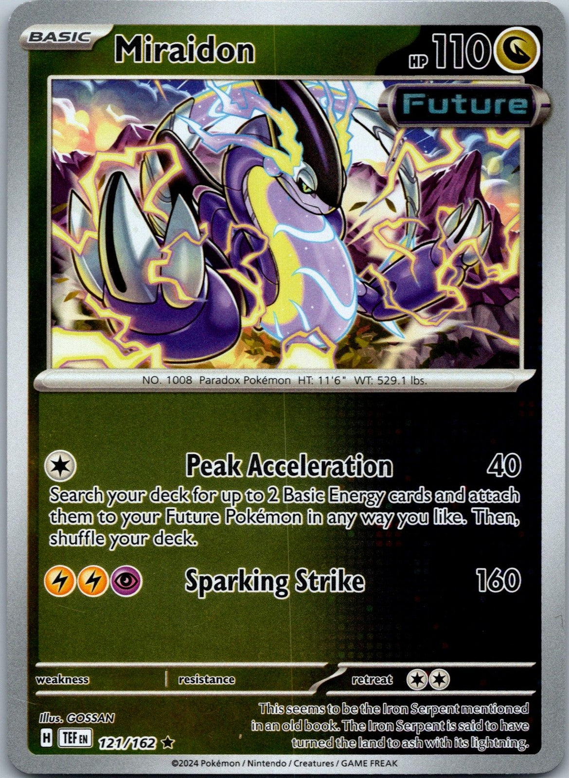 Miraidon 121/162 Rare Temporal Forces Pokemon Near Mint