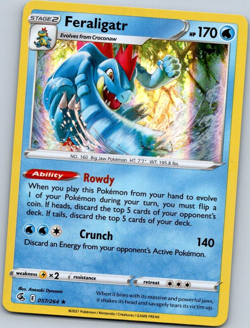 Feraligatr 057/264 Holo Rare Fusion Strike Pokemon Near Mint