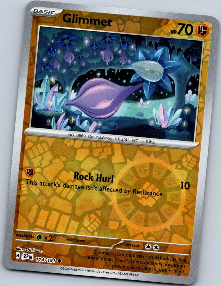 Glimmet 114/191 Common Surging Sparks Pokemon Reverse Holo Near Mint