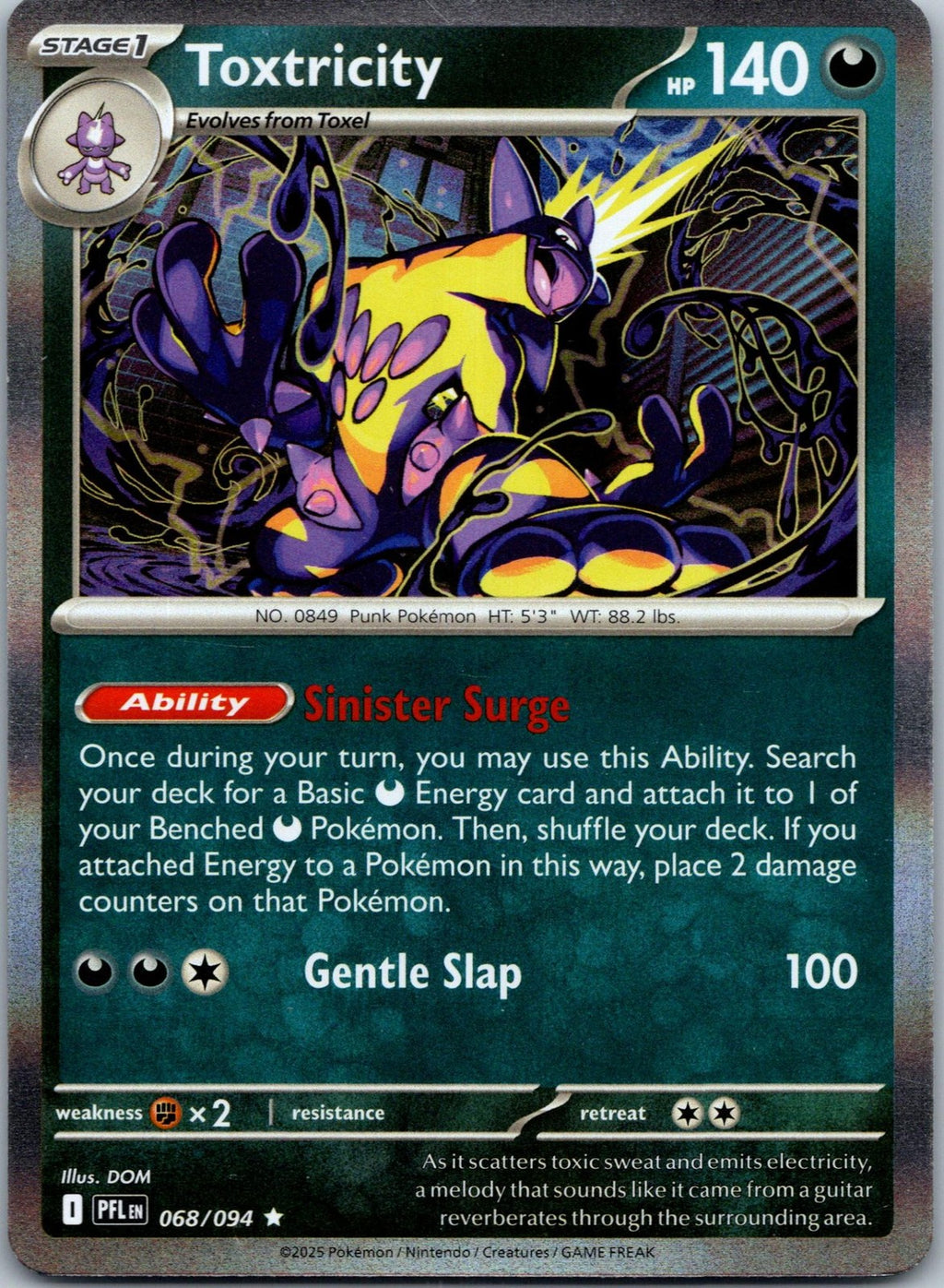 Toxtricity 068/094 Rare Phantasmal Flames Pokemon Near Mint