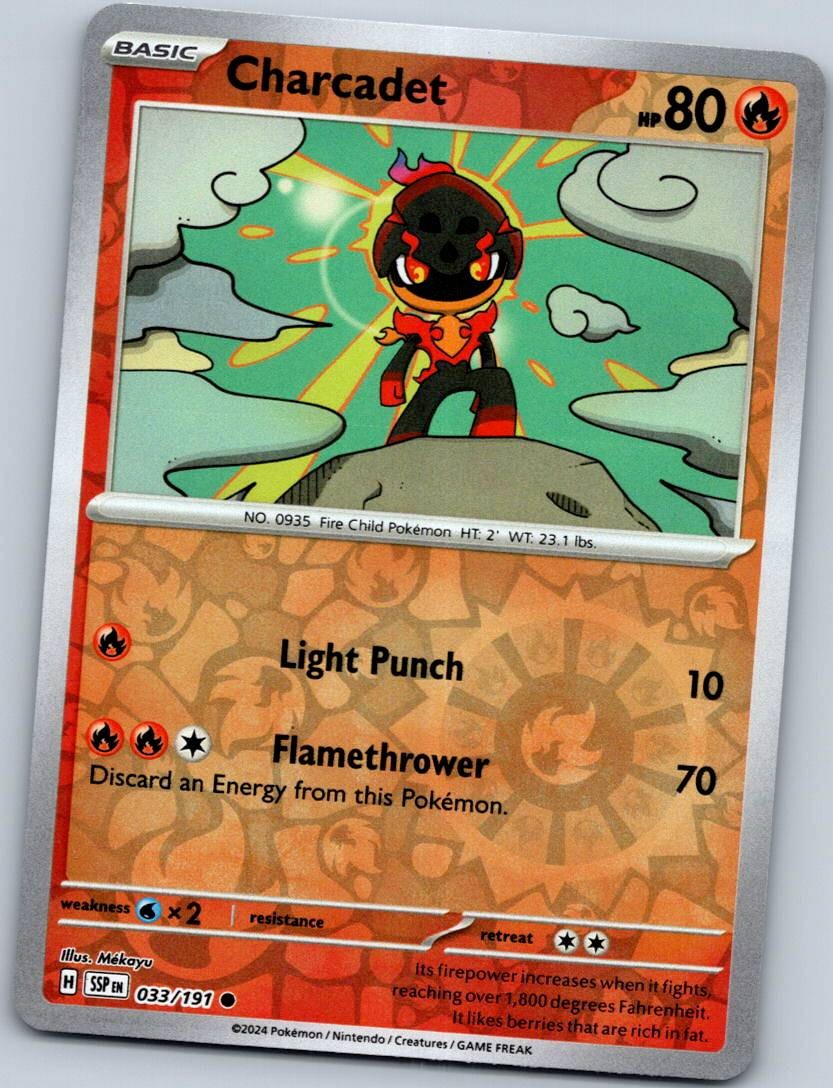 Charcadet 033/191 Common Surging Sparks Pokemon Reverse Holo Near Mint