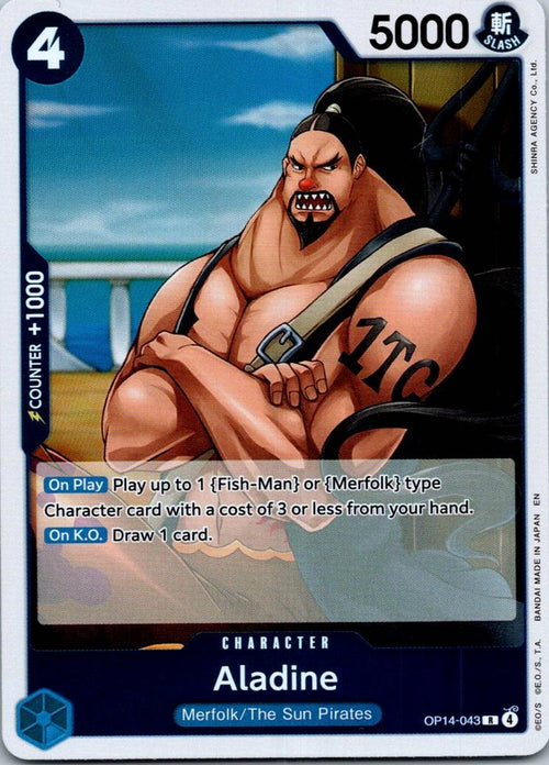 Aladine OP14-043 Rare The Azure Sea's Seven One Piece Near Mint