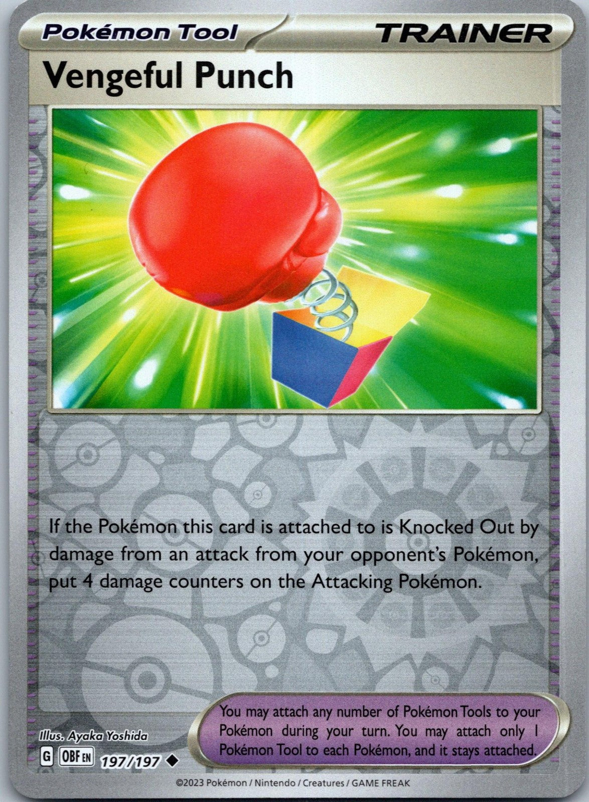 Vengeful Punch 197/197 Uncommon Obsidian Flames Pokemon Near Mint