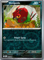 Venipede 054/086 Common Black Bolt Pokemon Near Mint