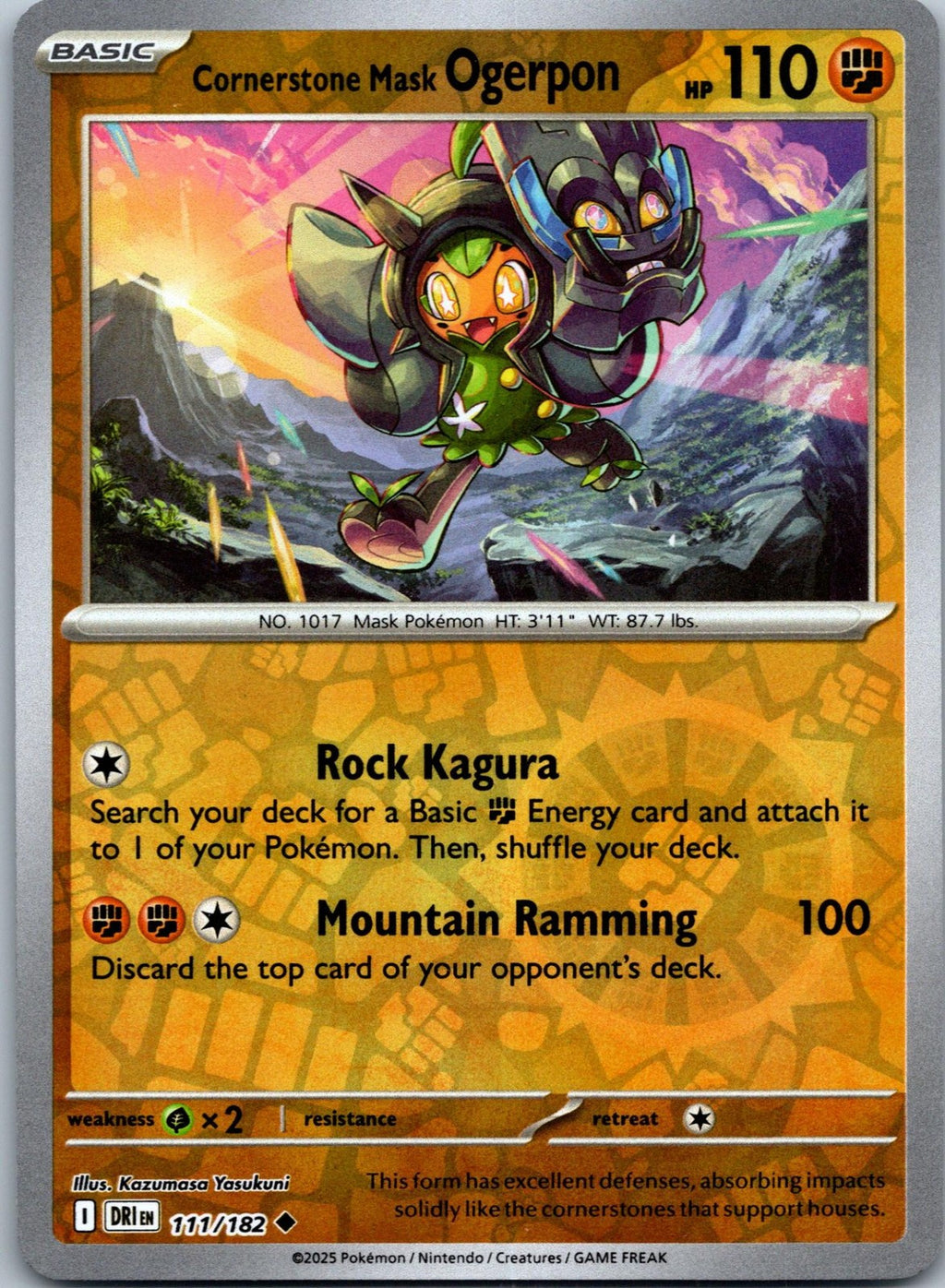 Cornerstone Mask Ogerpon 111/182 Uncommon Destined Rivals Pokemon Near Mint