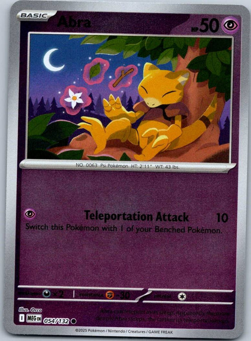 Abra 054/132 Common Mega Evolution Pokemon Reverse Holo Near Mint