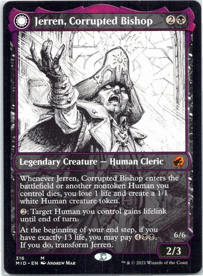 Jerren, Corrupted Bishop Innistrad: Midnight Hunt Magic: The Gathering NM