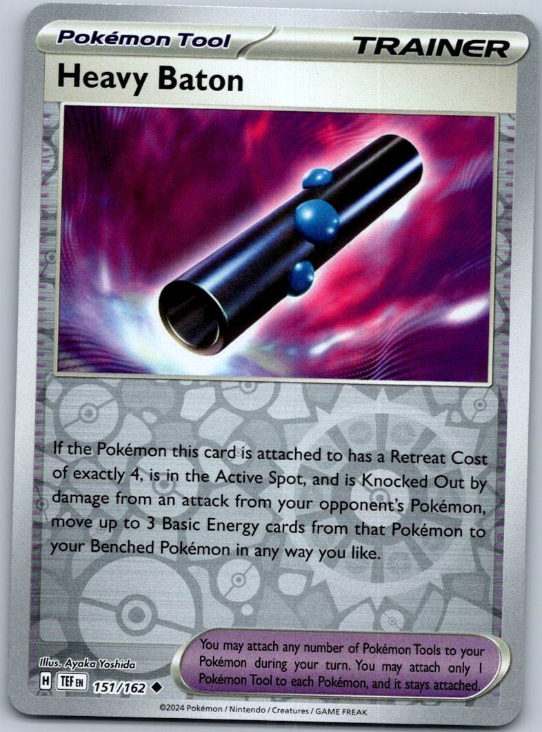 Heavy Baton 151/162 Reverse Temporal Forces Pokemon Near Mint