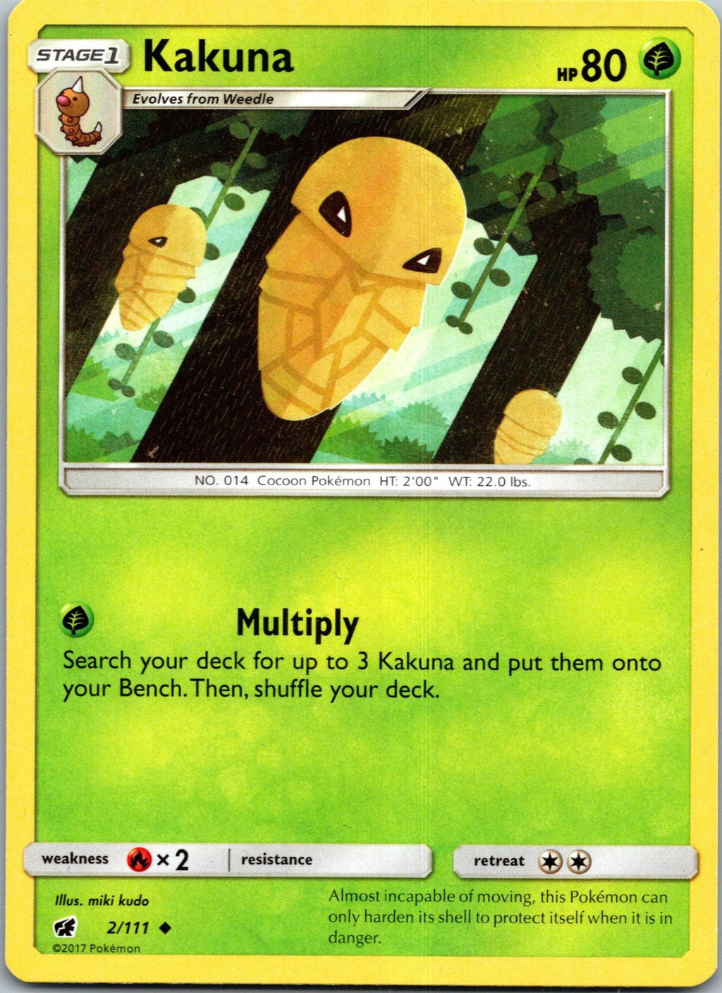 Kakuna 2/111 Uncommon Crimson Invasion Pokemon Near Mint