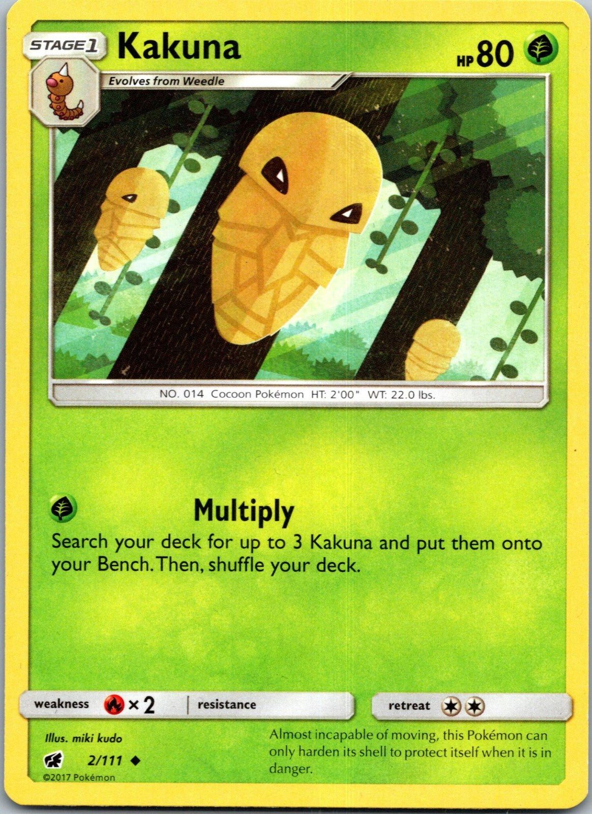 Kakuna 2/111 Uncommon Crimson Invasion Pokemon Near Mint