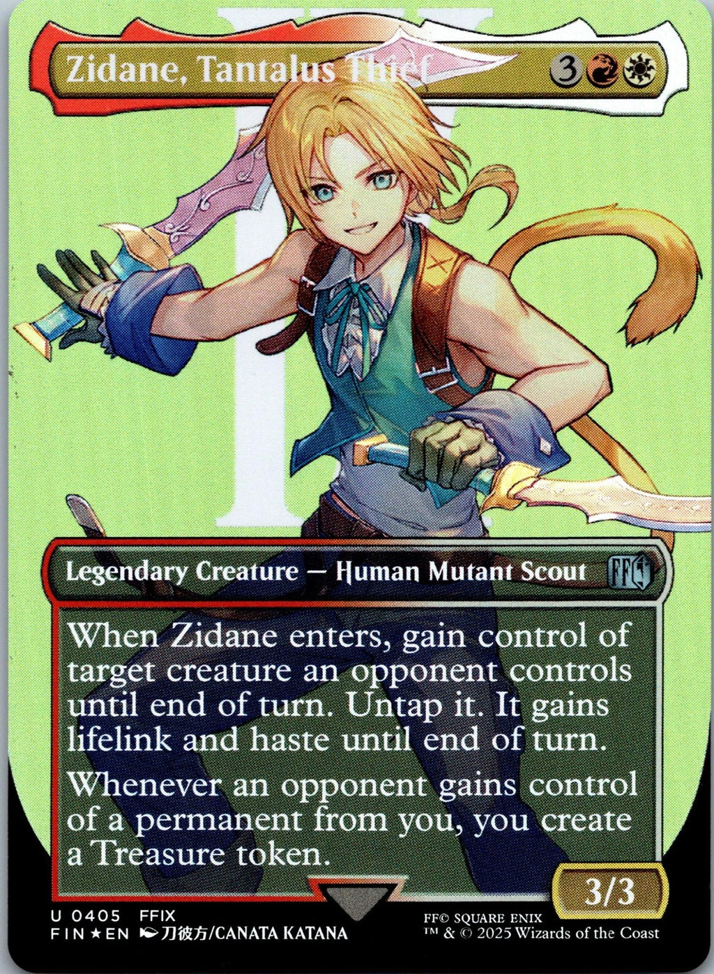 Zidane, Tantalus Thief (Borderless) 405 FINAL FANTASY Magic: The Gathering NM