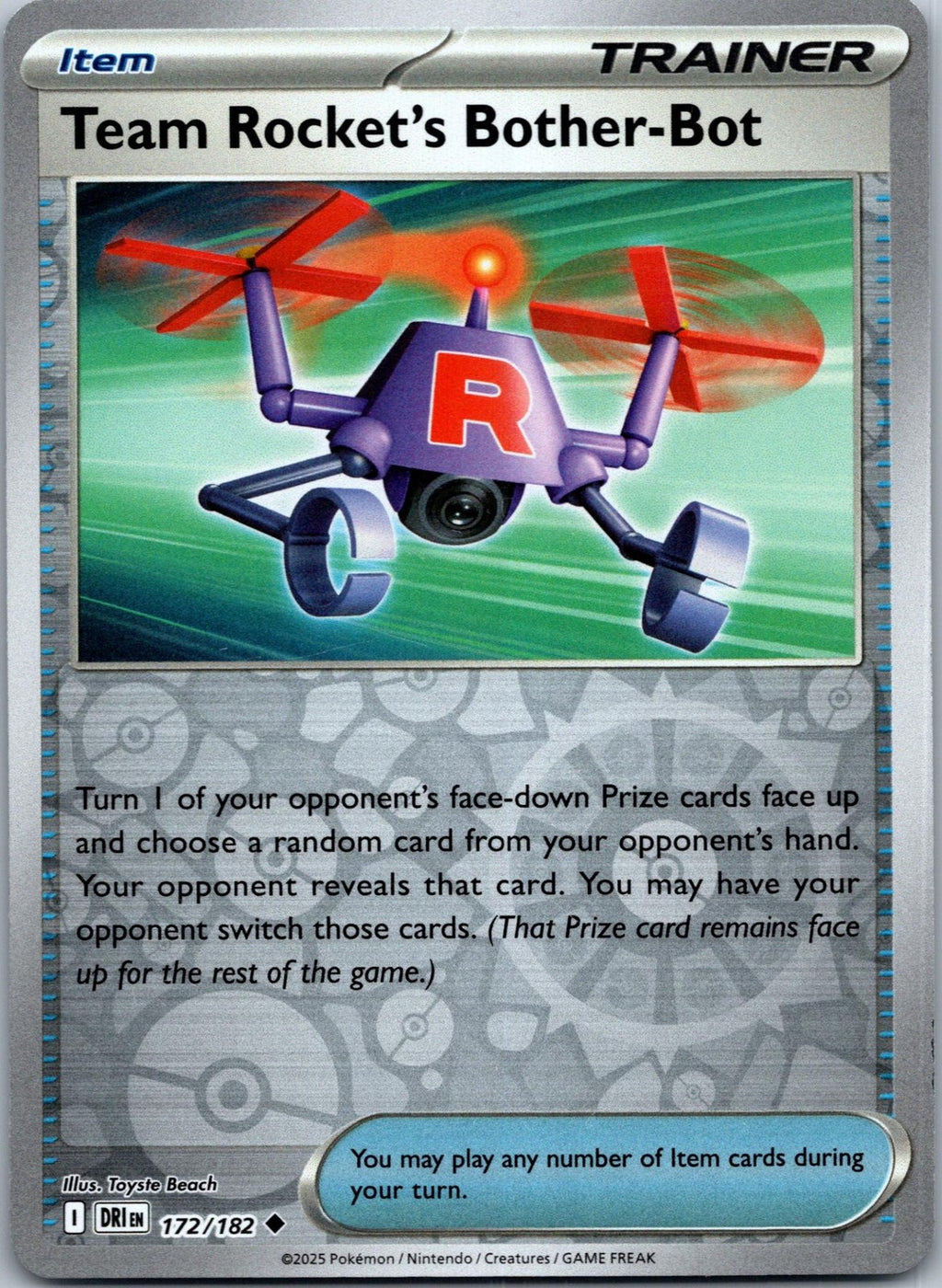 Team Rocket's Bother-Bot 172/182 Uncommon Destined Rivals Pokemon Near Mint