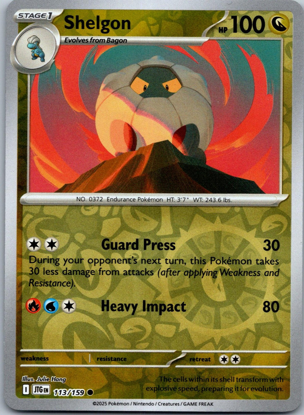 Shelgon 113/159 Common Journey Together Pokemon Near Mint