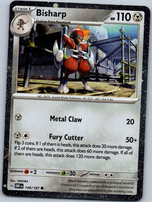 Bisharp 149/197 Common Obsidian Flames Pokemon Near Mint