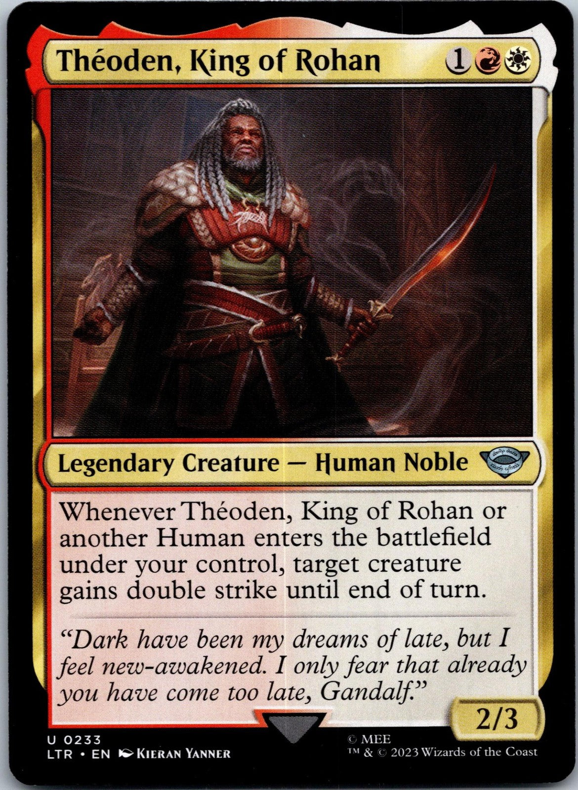 Theoden, King of Rohan The Lord of the Rings: Magic: The Gathering NM