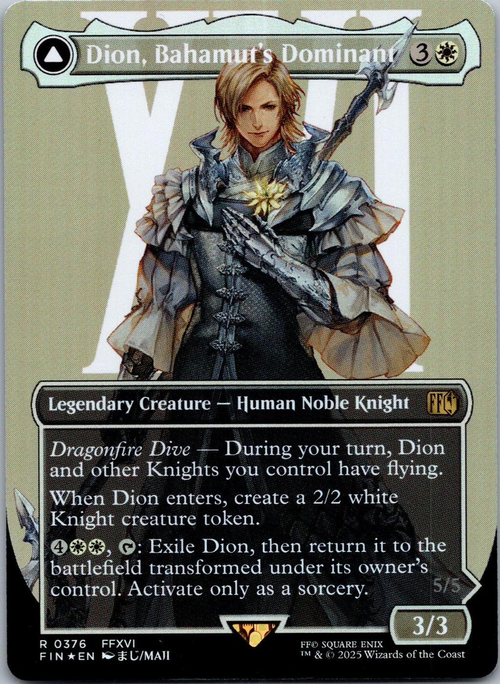 Dion, Bahamut's Dominant (Borderless) Final Fantasy Magic: The Gathering Foil NM