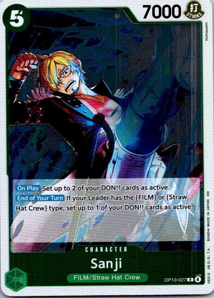 Sanji OP13-027 Rare Carrying On His Will One Piece Near Mint