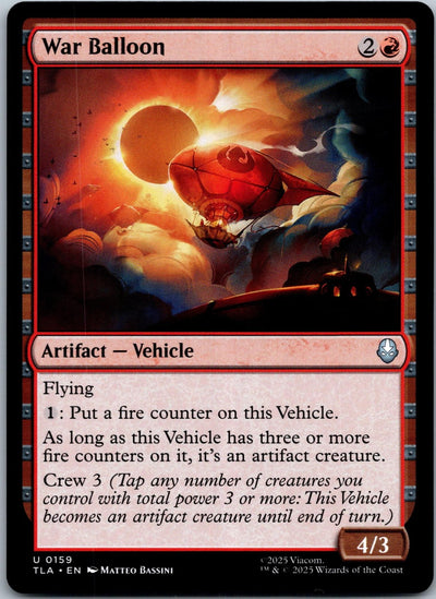 War Balloon 159 Uncommon Avatar: The Last Airbender Magic: The Gathering NM