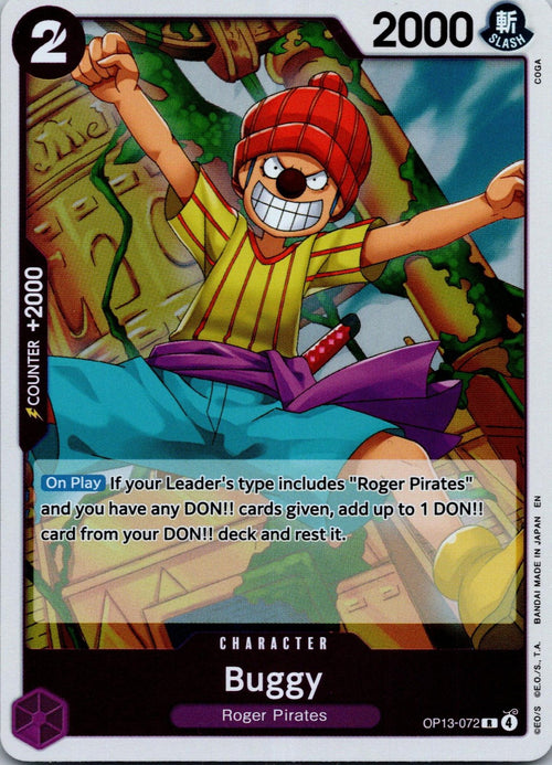 Buggy OP13-072 Rare Carrying On His Will One Piece Near Mint